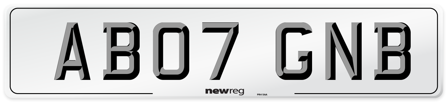AB07 GNB Number Plate from New Reg